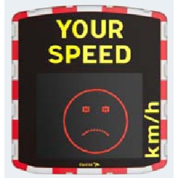 Panou radar indicare viteza alimentare hibrida si afisaj fata vesela/ trista 